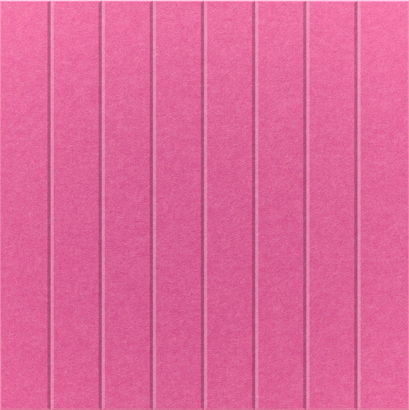 Hot pink 2' x 2' felt wall panel with straight lines in the Parallel design