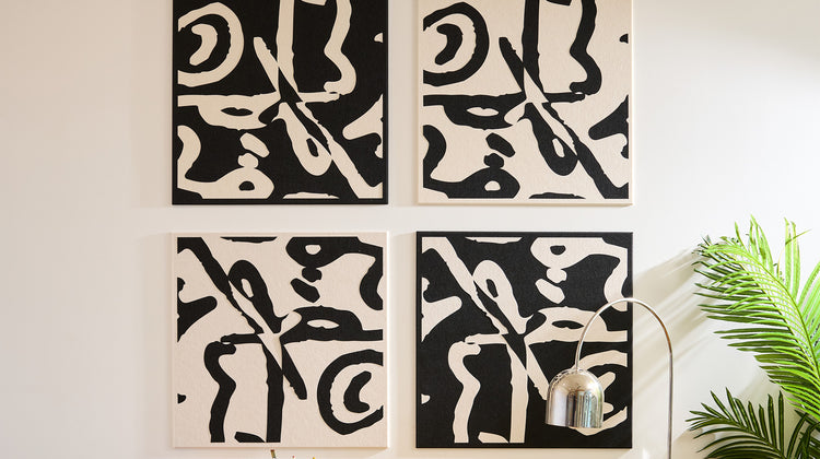 4-Piece Scribbles Ebony
