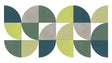 A Felt Right Wall Design on a wall sitemap icon for Nectar Greens featuring a geometric design with various shades of green, blue, and beige.