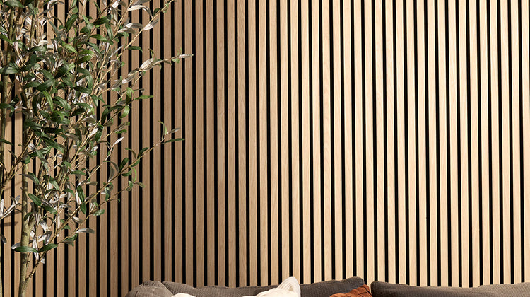 Two-Pack Oak Wood Slat Wall