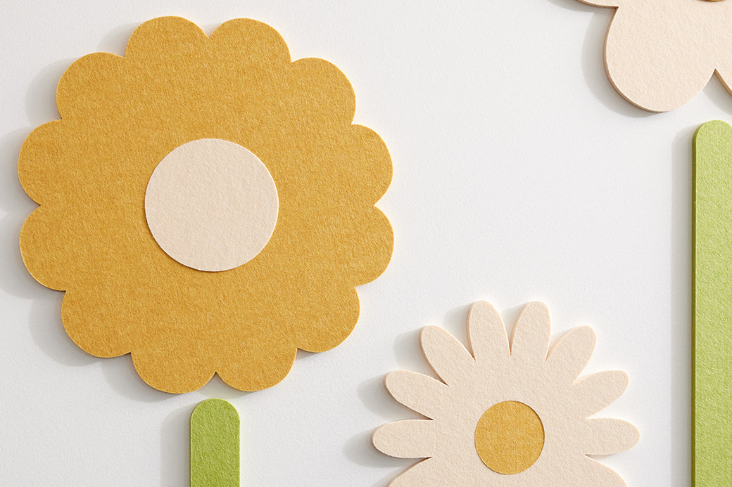8-Piece Ochre Blossoms with Stems