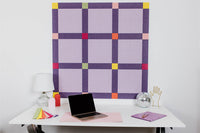 Acoustic Felt Right Pinboard in Plaid Multicolor Pattern