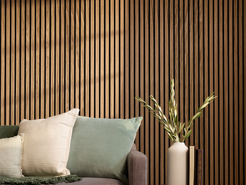 Two-Pack Walnut Wood Slat Wall