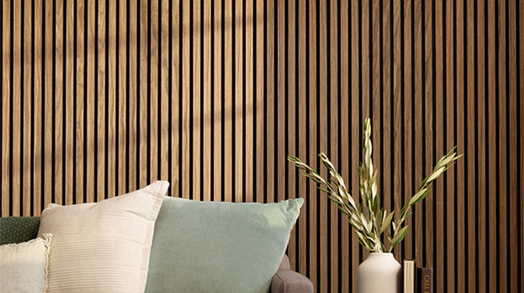 Two-Pack Walnut Wood Slat Wall