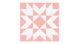 Felt Right Quilting Star Carnation quilt design wall in light pink and cream displayed in a bedroom or craft room