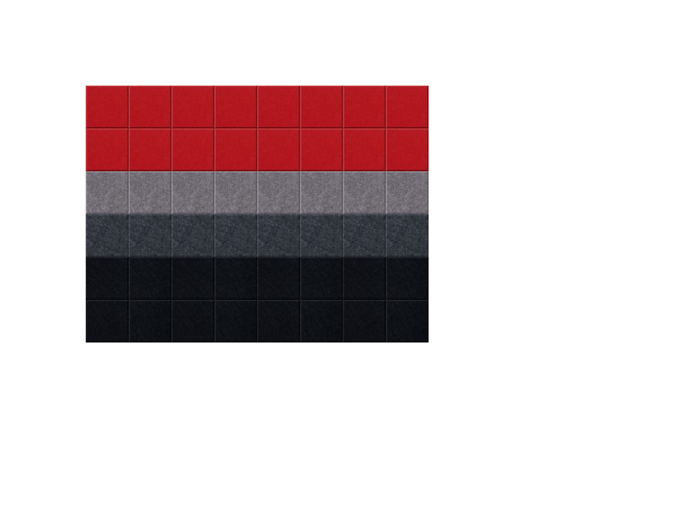 Color swatch grid showing red, light gray, dark gray, and black horizontal bands with grid lines.