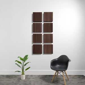 4" (1.1 NRC) / Walnut Small 1'x1' 3D Acoustic Boxes (Set of 8)
