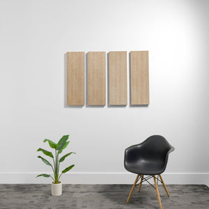 2" (.85 NRC) / White Oak Medium 1'x3' 3D Acoustic Boxes (Set of 4)