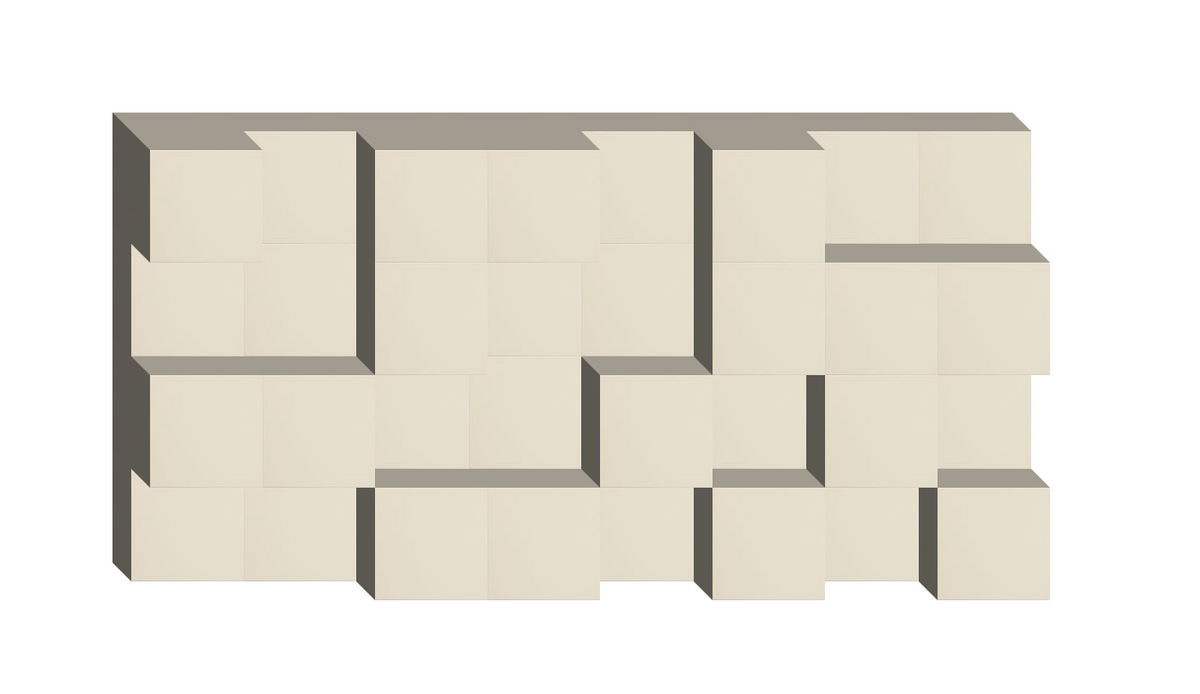 Ivory 3D felt box tile design