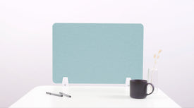 Baby Blue Blank Small Desk Divider White Hardware