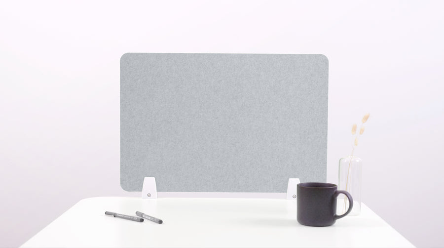 Nickel Blank Small Desk Divider White Hardware