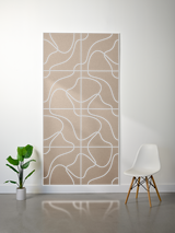 Tan felt sheet with white engraved topographic line pattern and grid divisions.
