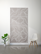 Thick gray felt sheet with white engraved topographic contour line pattern arranged in a grid layout.
