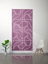 Purple felt sheet with white engraved topographic line pattern in grid layout.