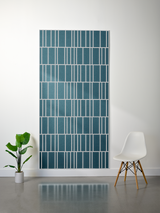 Teal felt sheet with white engraved offset stripe pattern in rectangular grid layout.