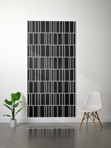 Black and white layered felt sheet with offset engraved rectangular and linear pattern design.