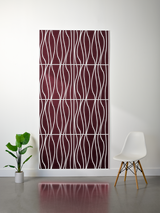 Burgundy felt sheet with white wavy line engraving pattern and horizontal divisions creating a layered appearance.