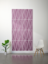 Purple felt sheet with white wavy line engraving pattern, divided into four rectangular sections.