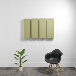 4" (1.1 NRC) / Aloe Medium 1'x3' 3D Acoustic Boxes (Set of 4)