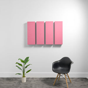 4" (1.1 NRC) / Hot Pink Medium 1'x3' 3D Acoustic Boxes (Set of 4)