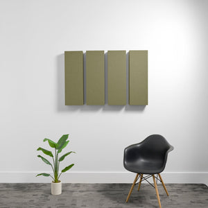 4" (1.1 NRC) / Olive Medium 1'x3' 3D Acoustic Boxes (Set of 4)