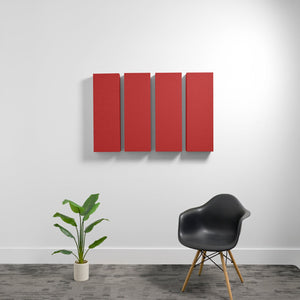 4" (1.1 NRC) / Scarlet Medium 1'x3' 3D Acoustic Boxes (Set of 4)
