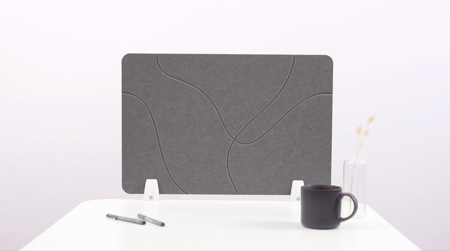 Mineral Topo Small Desk Divider White Hardware