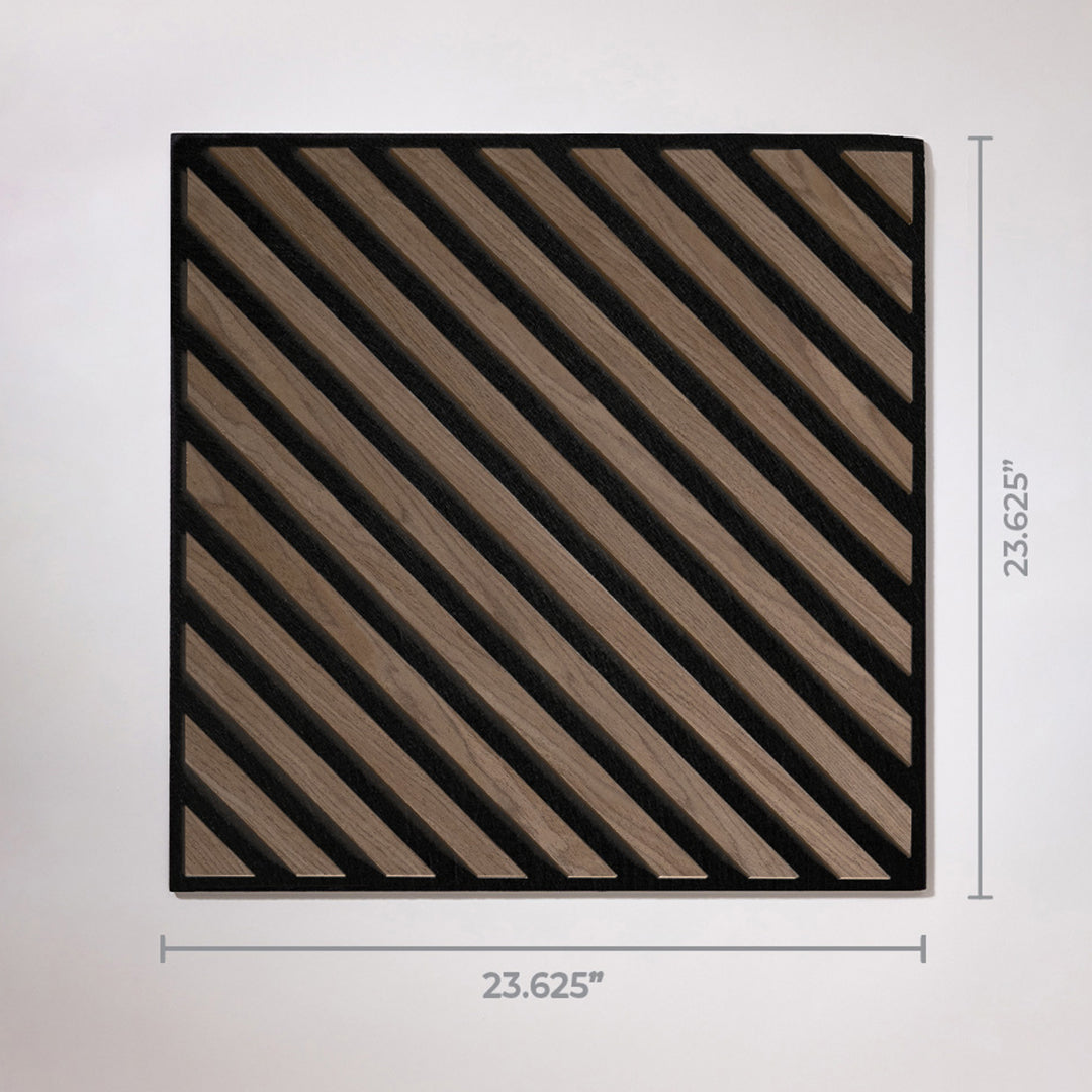 walnut diagonal wood slat ceiling tiles

