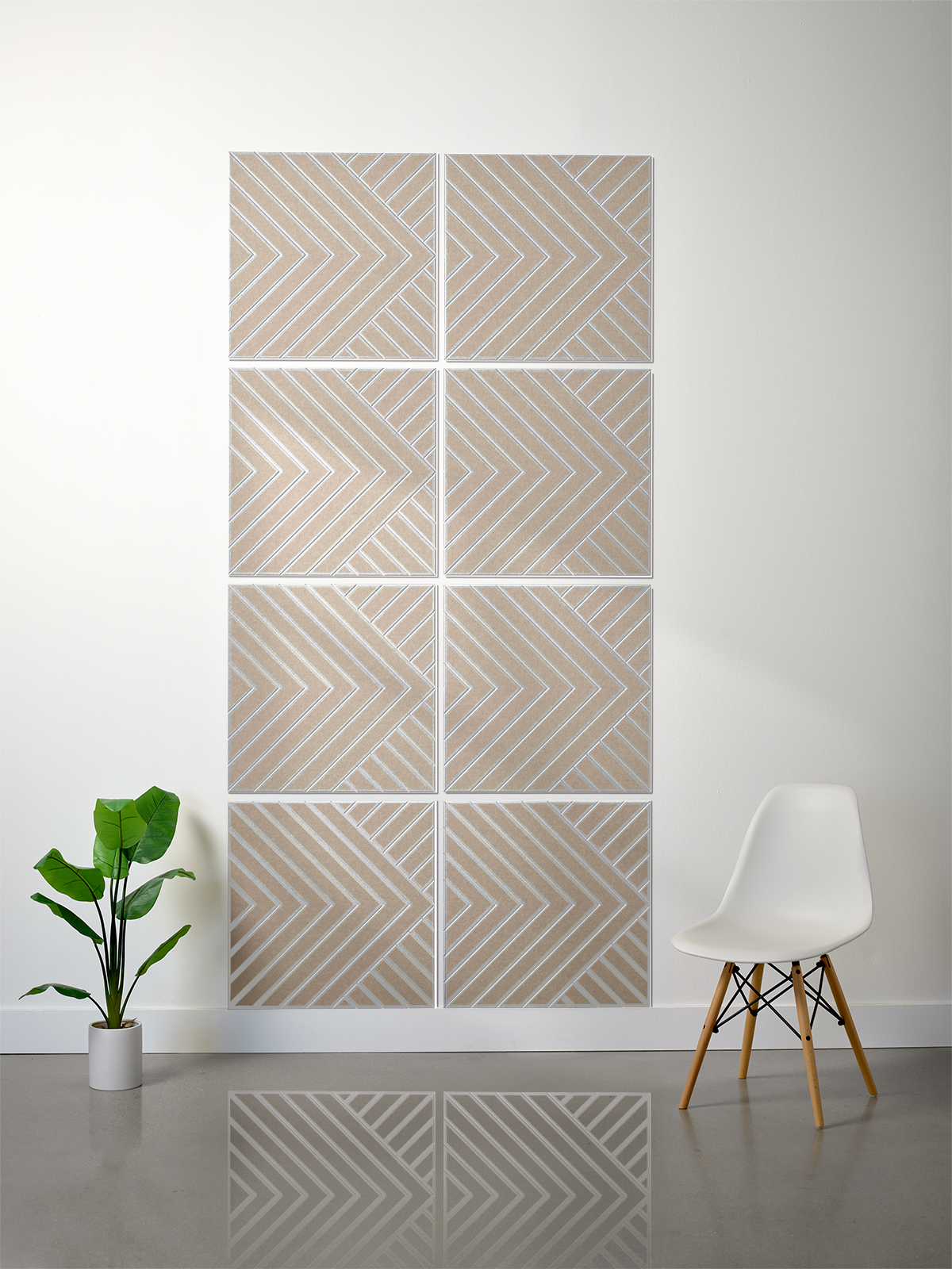 18mm Layered Engraved 2'x2' Tile – Converge (Set of 8)