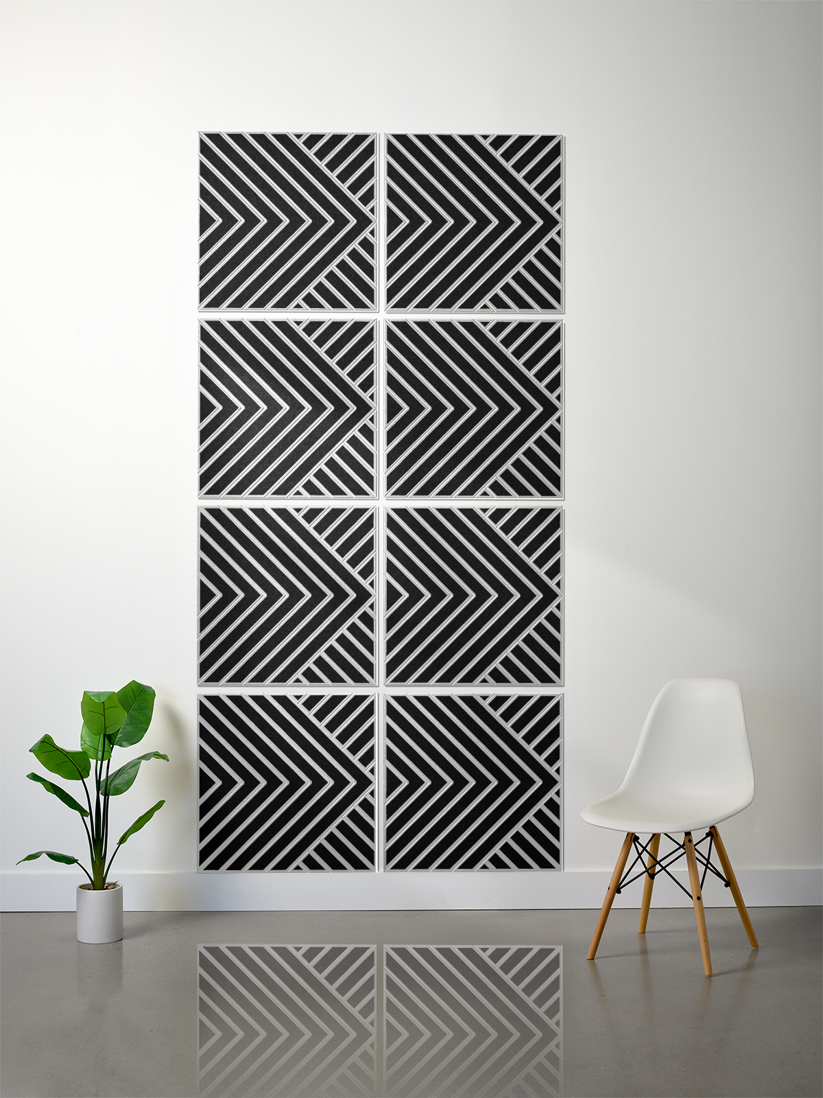 18mm Layered Engraved 2'x2' Tile – Converge (Set of 8)