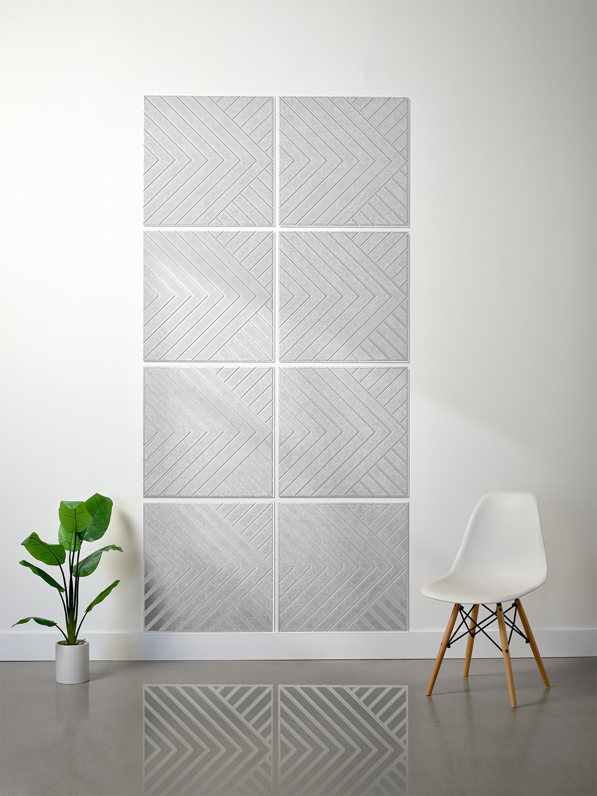 18mm Layered Engraved 2'x2' Tile – Converge (Set of 8)