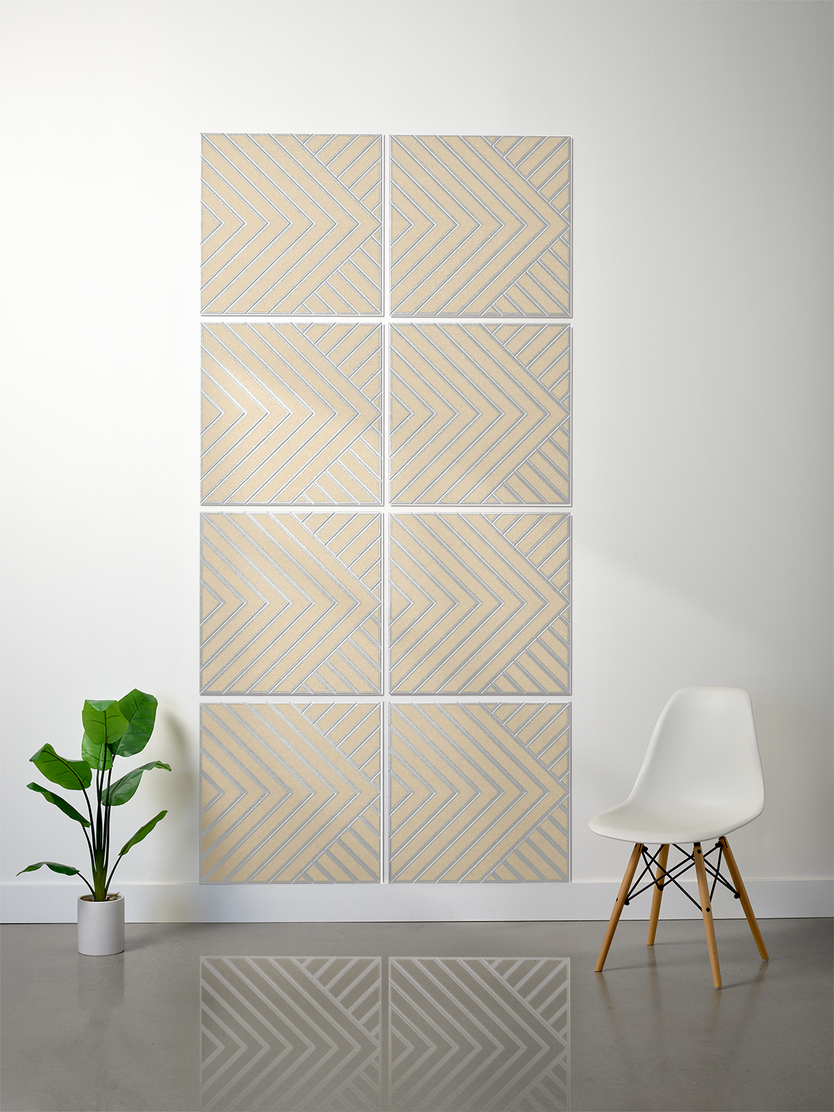 18mm Layered Engraved 2'x2' Tile – Converge (Set of 8)