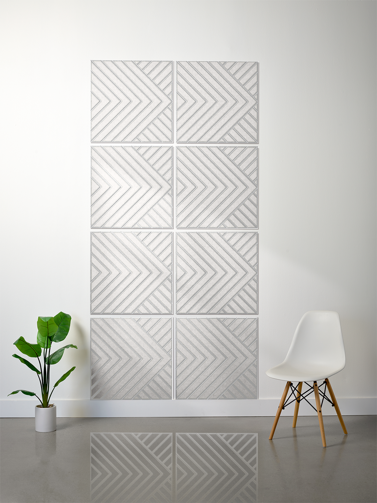 18mm Layered Engraved 2'x2' Tile – Converge (Set of 8)