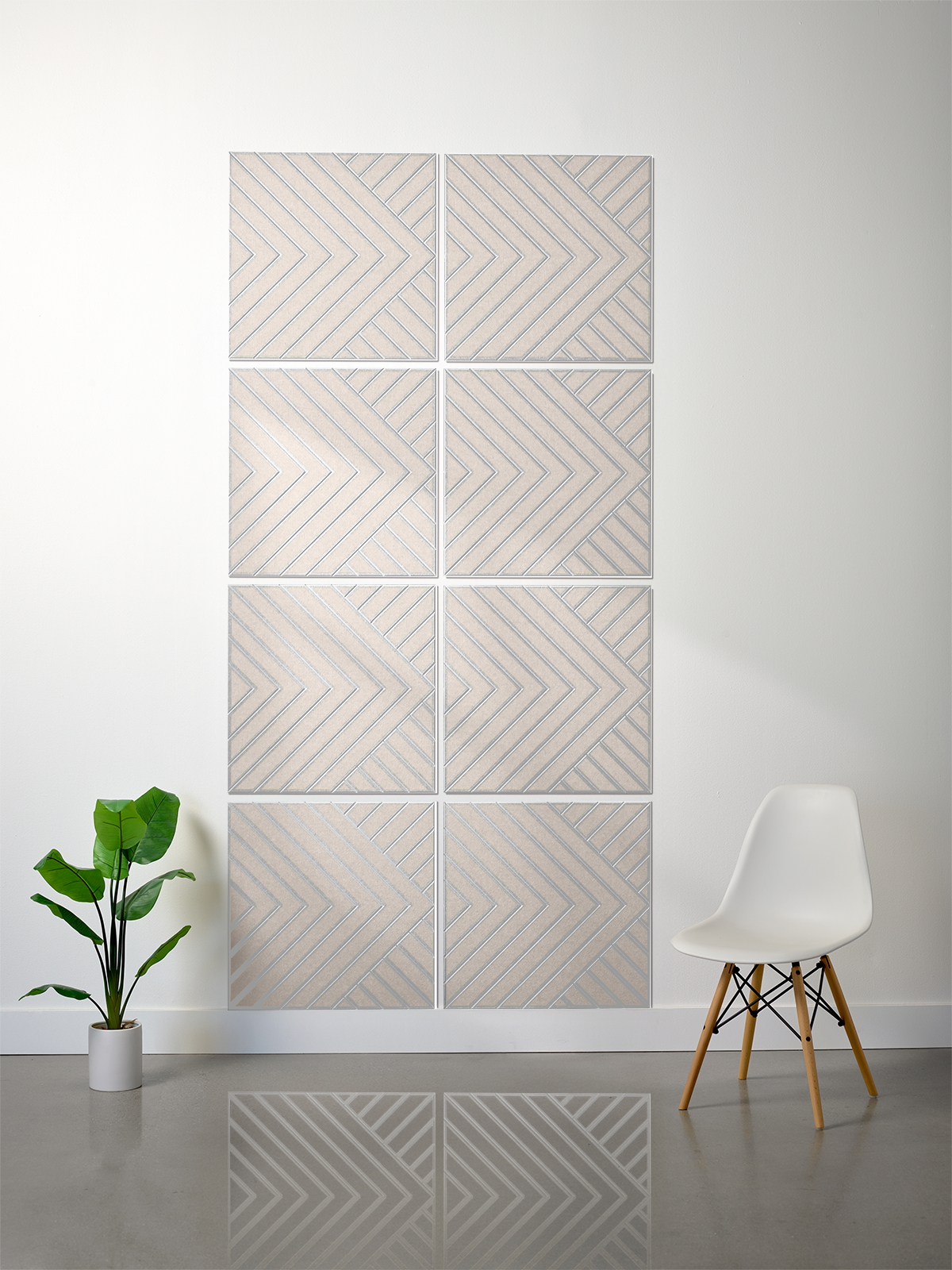 18mm Layered Engraved 2'x2' Tile – Converge (Set of 8)