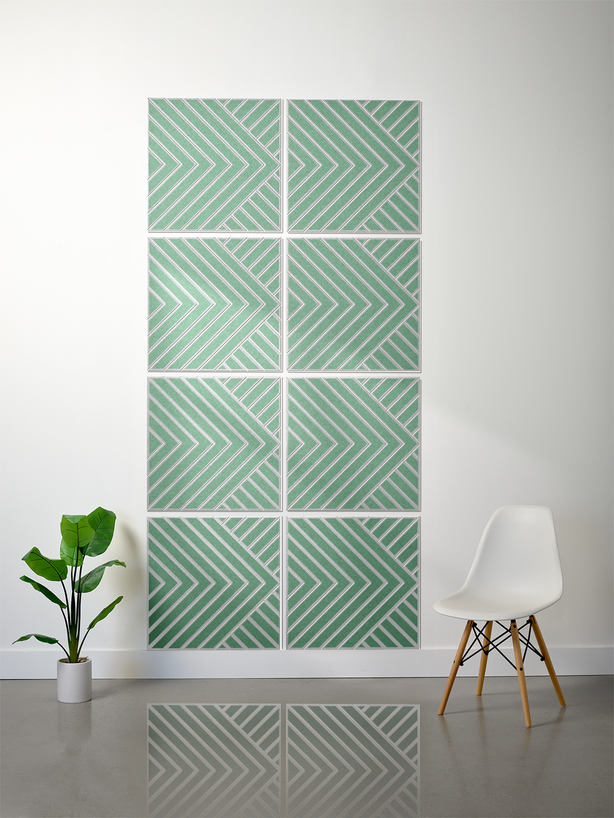 18mm Layered Engraved 2'x2' Tile – Converge (Set of 8)
