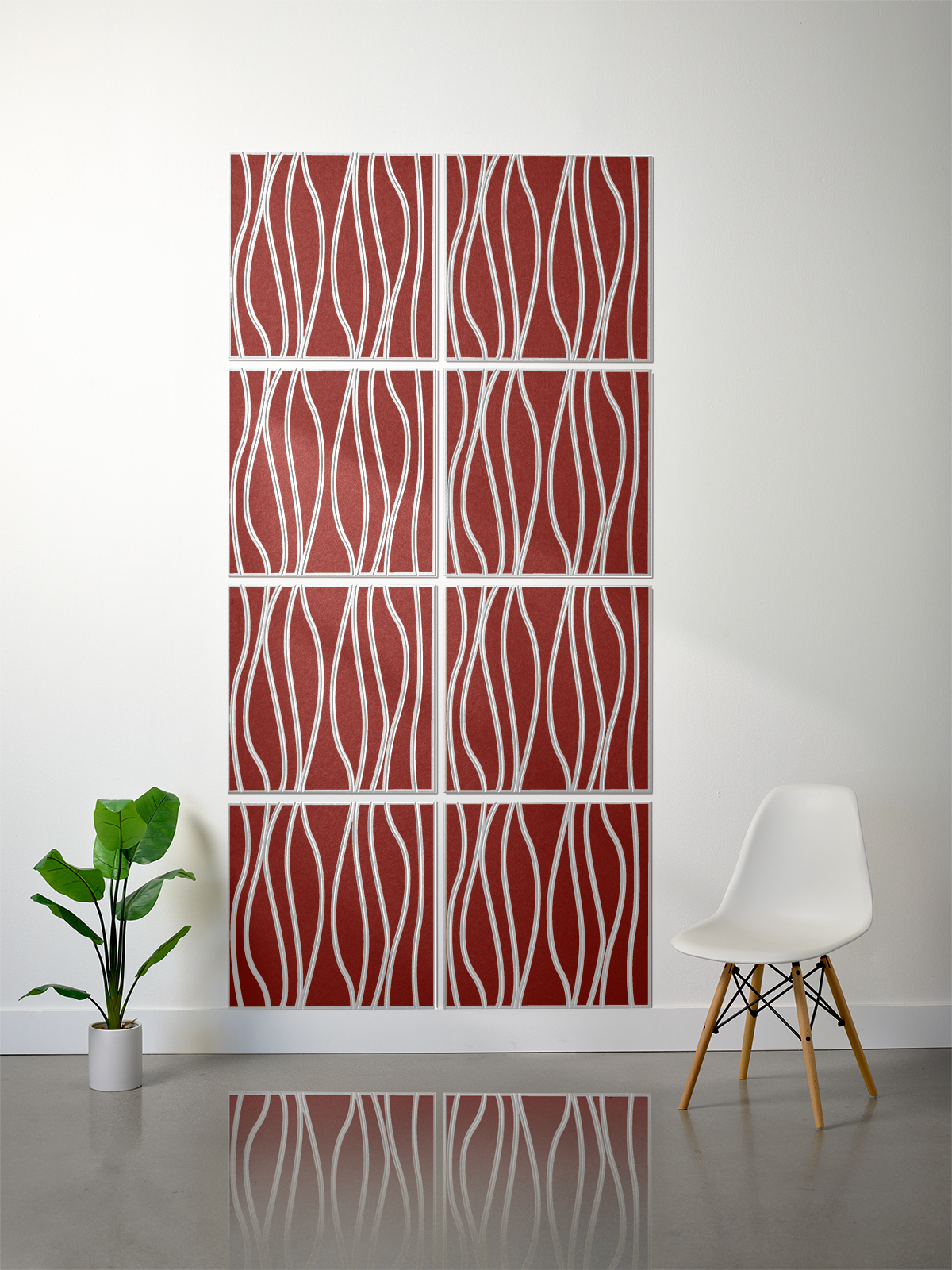 18mm Layered Engraved 2'x2' Tile – River (Set of 8)
