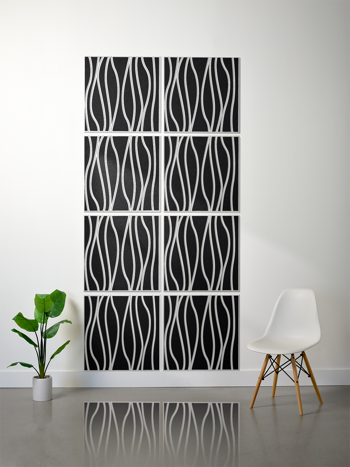 18mm Layered Engraved 2'x2' Tile – River (Set of 8)