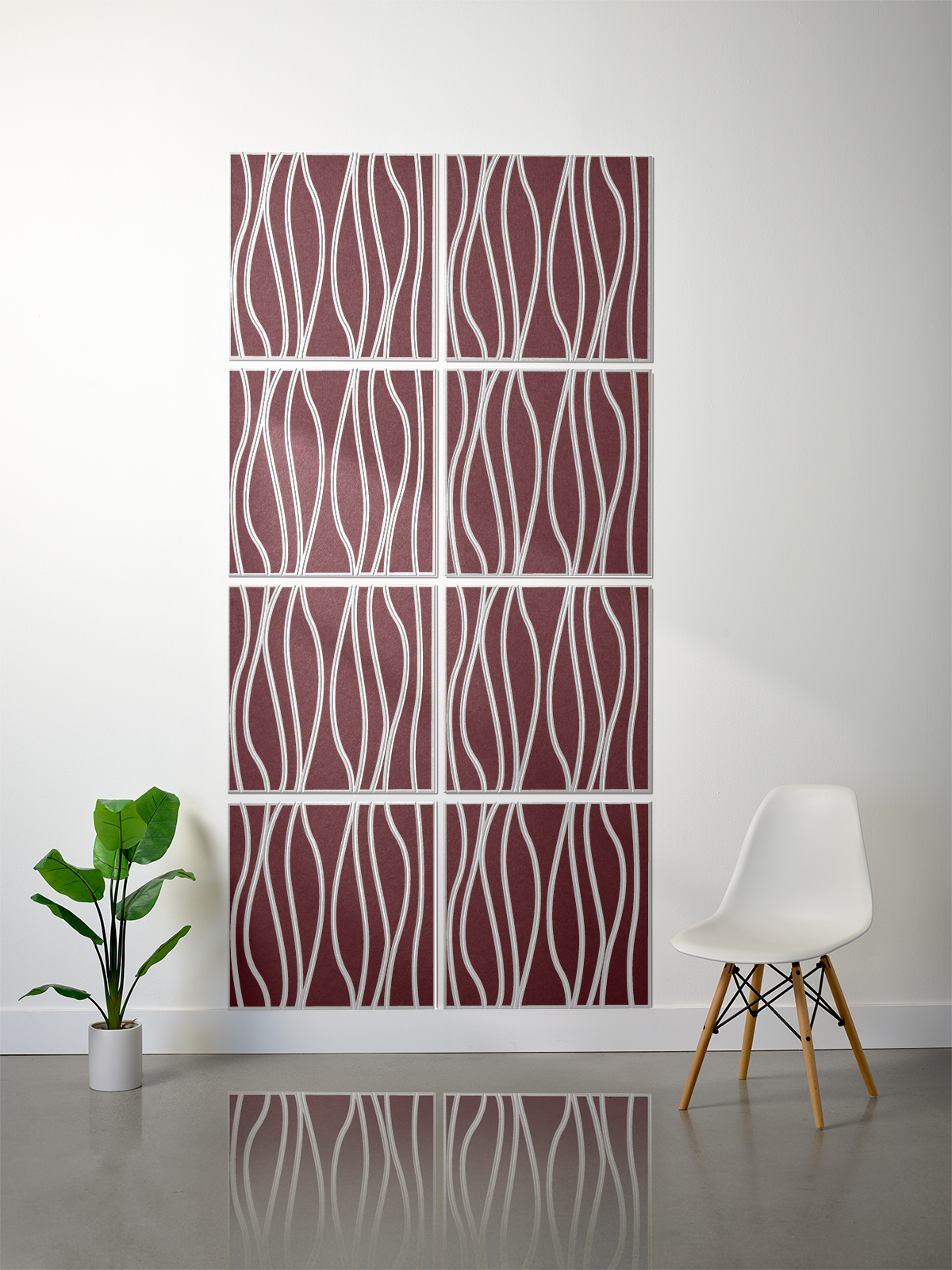 18mm Layered Engraved 2'x2' Tile – River (Set of 8)