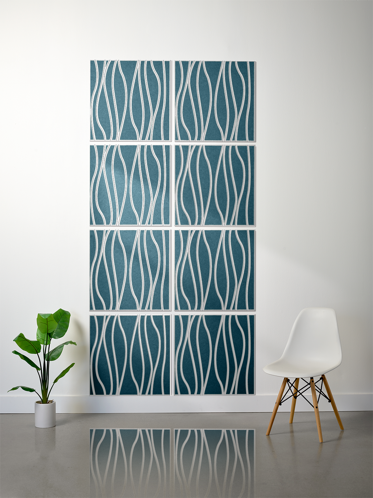 18mm Layered Engraved 2'x2' Tile – River (Set of 8)