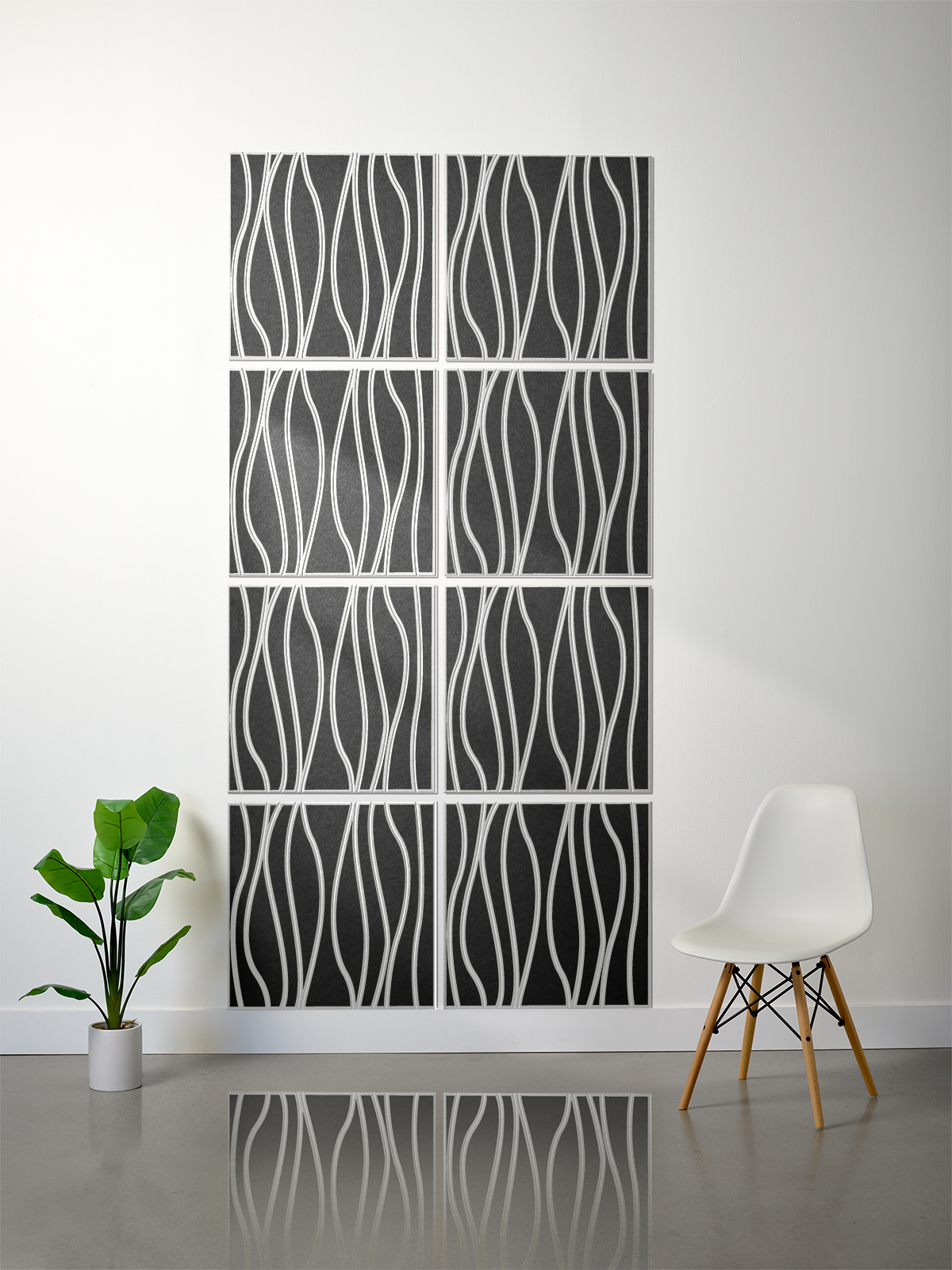 18mm Layered Engraved 2'x2' Tile – River (Set of 8)