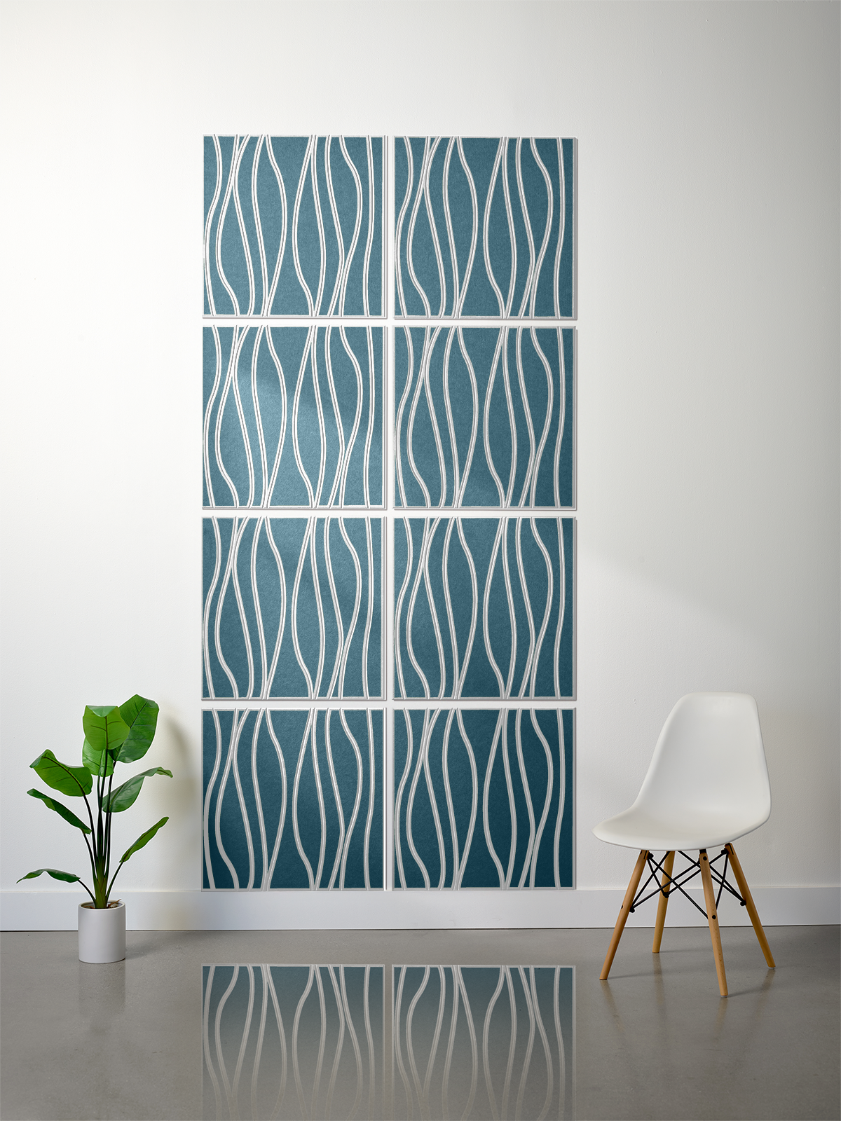 18mm Layered Engraved 2'x2' Tile – River (Set of 8)