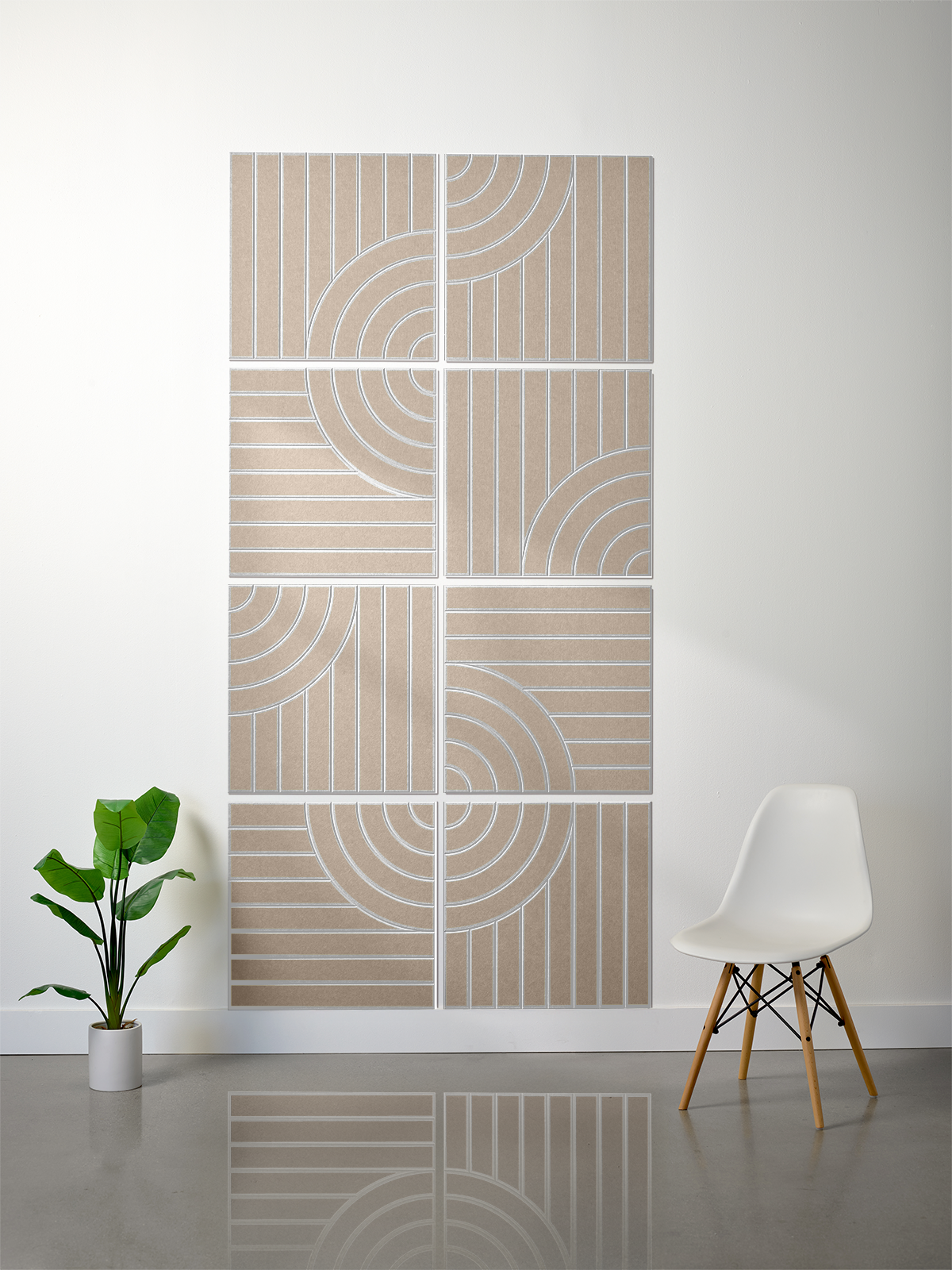 18mm Layered Engraved 2'x2' Tile – Tangent (Set of 8)
