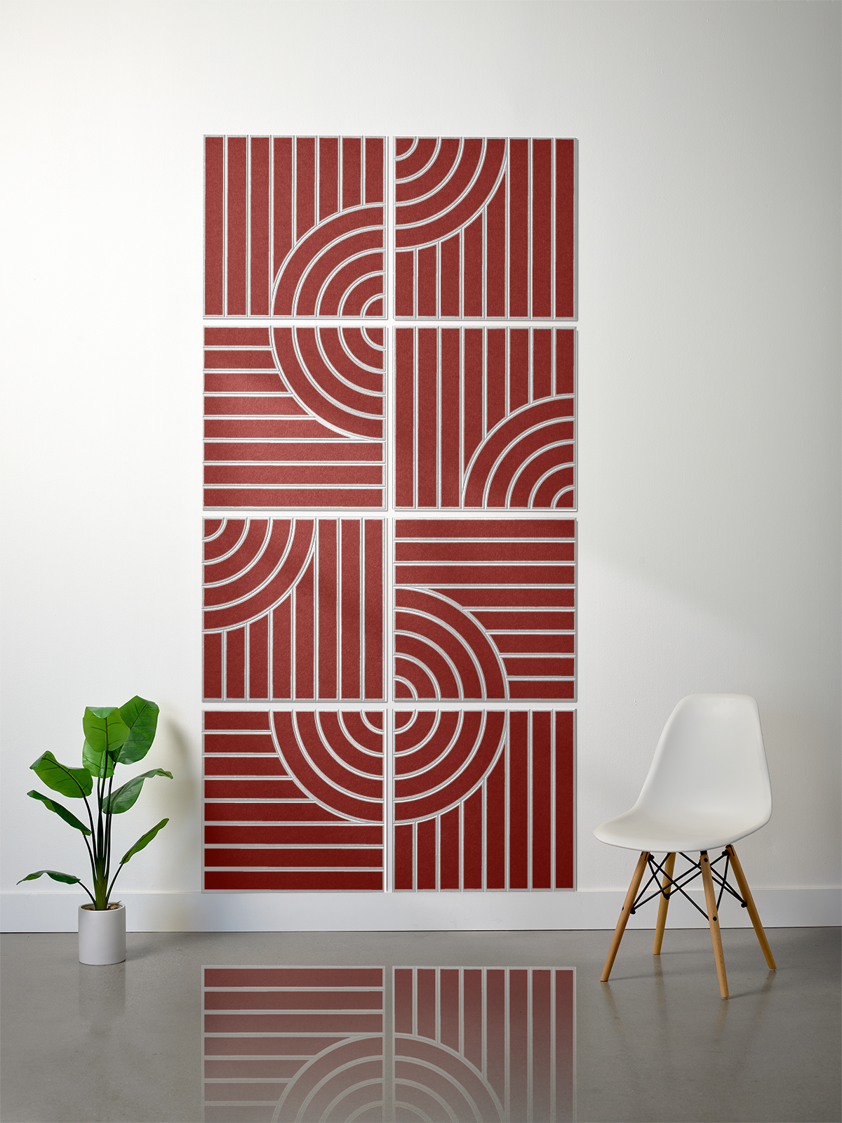 18mm Layered Engraved 2'x2' Tile – Tangent (Set of 8)