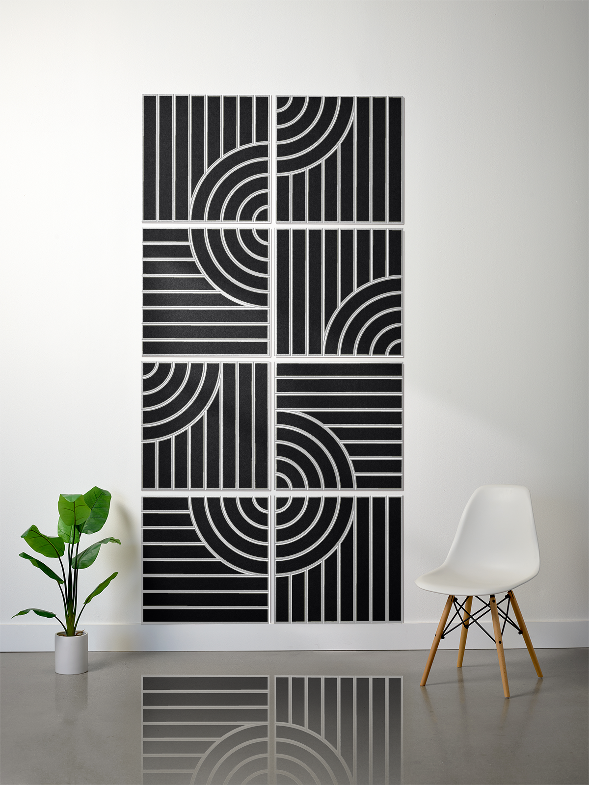 18mm Layered Engraved 2'x2' Tile – Tangent (Set of 8)