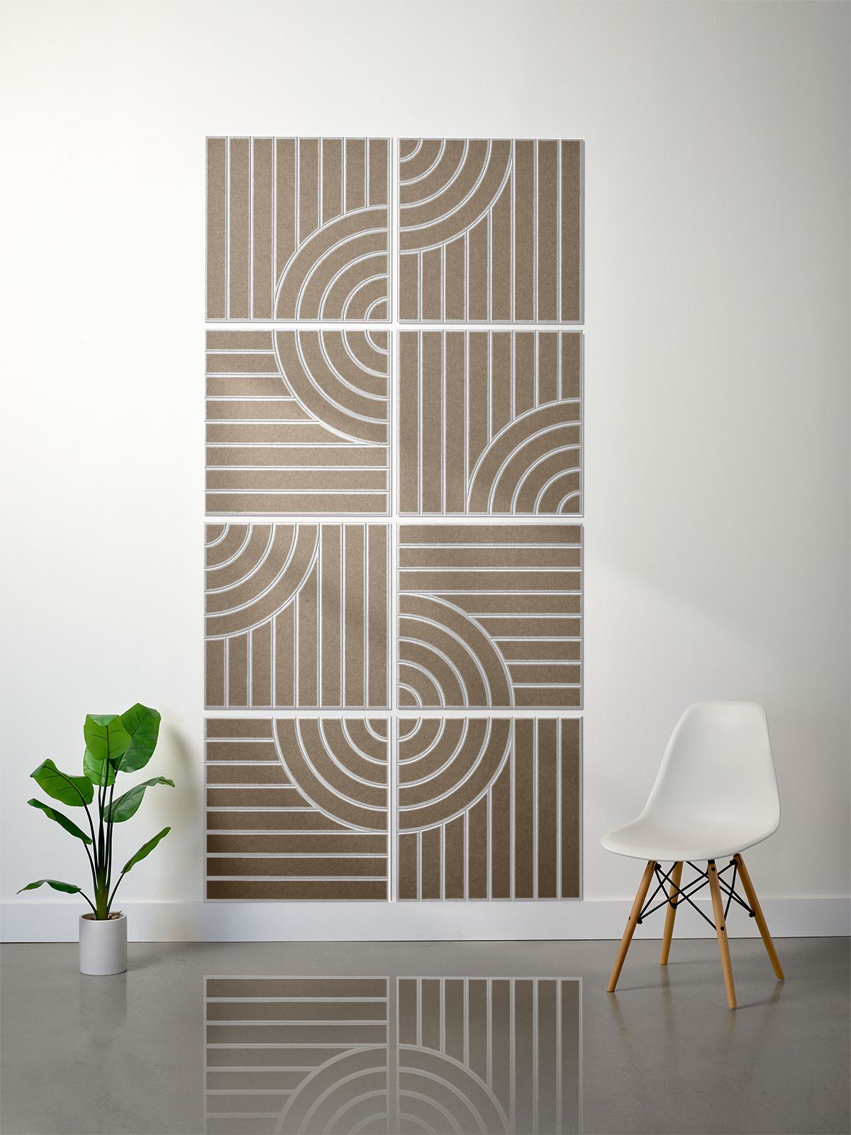 18mm Layered Engraved 2'x2' Tile – Tangent (Set of 8)