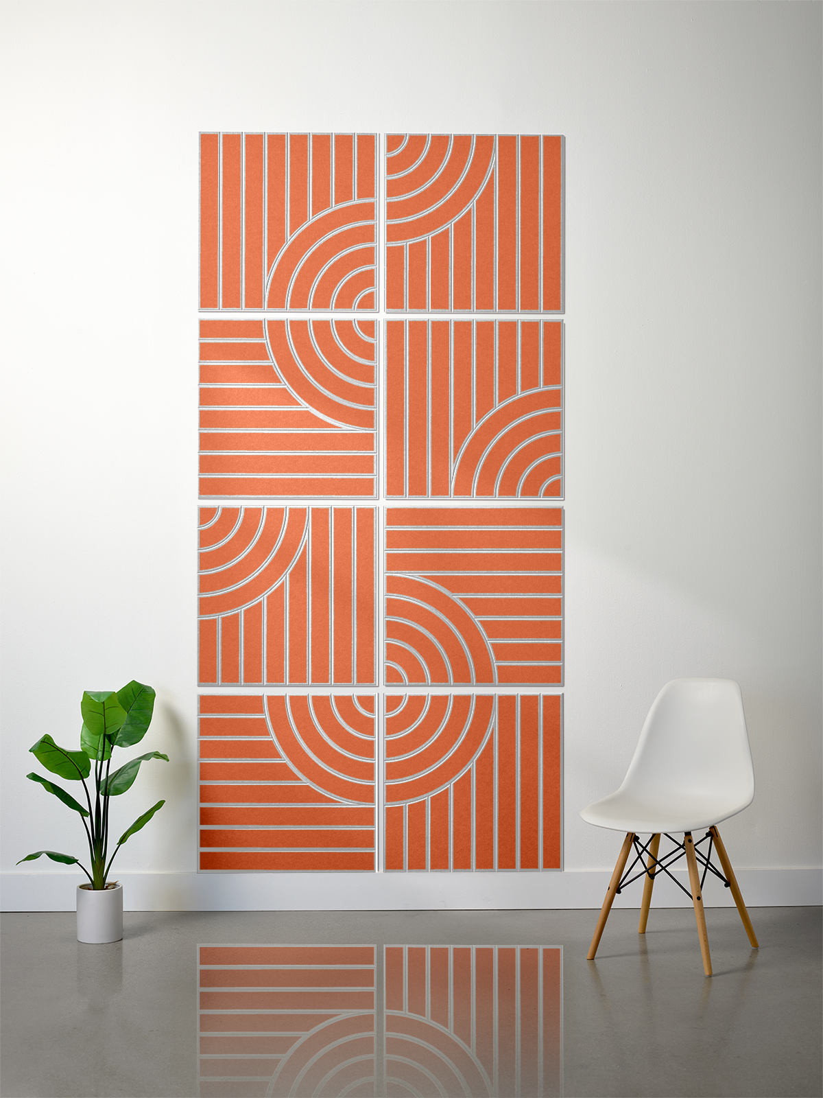 18mm Layered Engraved 2'x2' Tile – Tangent (Set of 8)