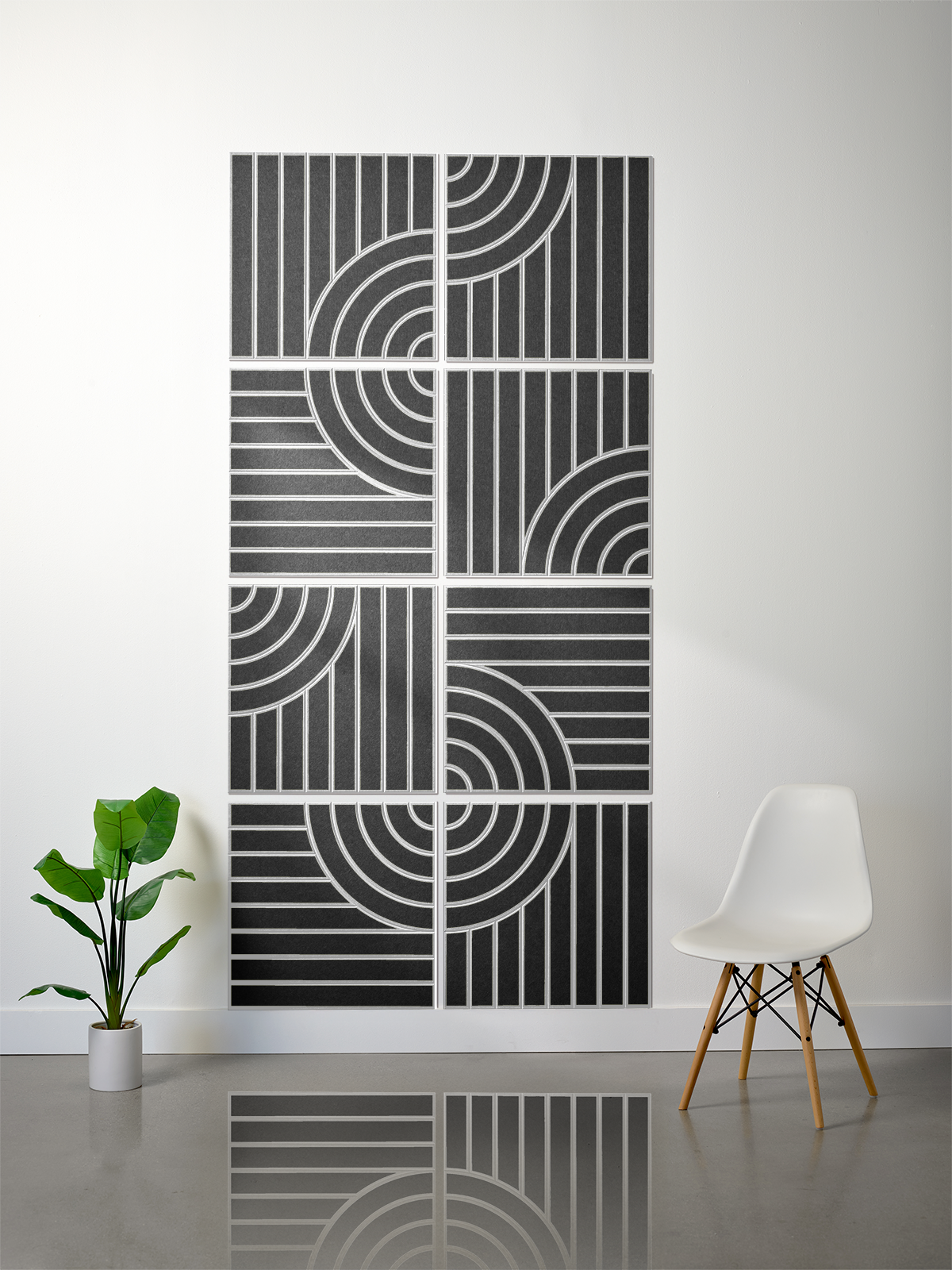 18mm Layered Engraved 2'x2' Tile – Tangent (Set of 8)