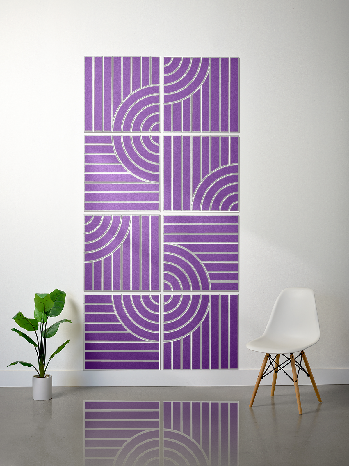 18mm Layered Engraved 2'x2' Tile – Tangent (Set of 8)