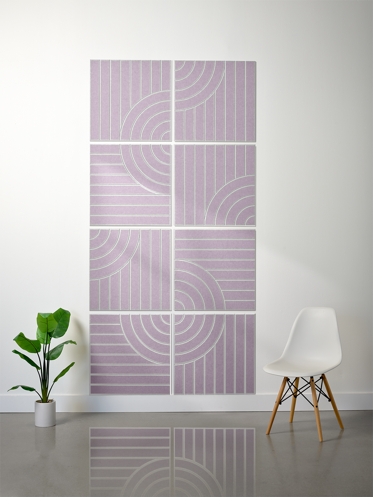 18mm Layered Engraved 2'x2' Tile – Tangent (Set of 8)