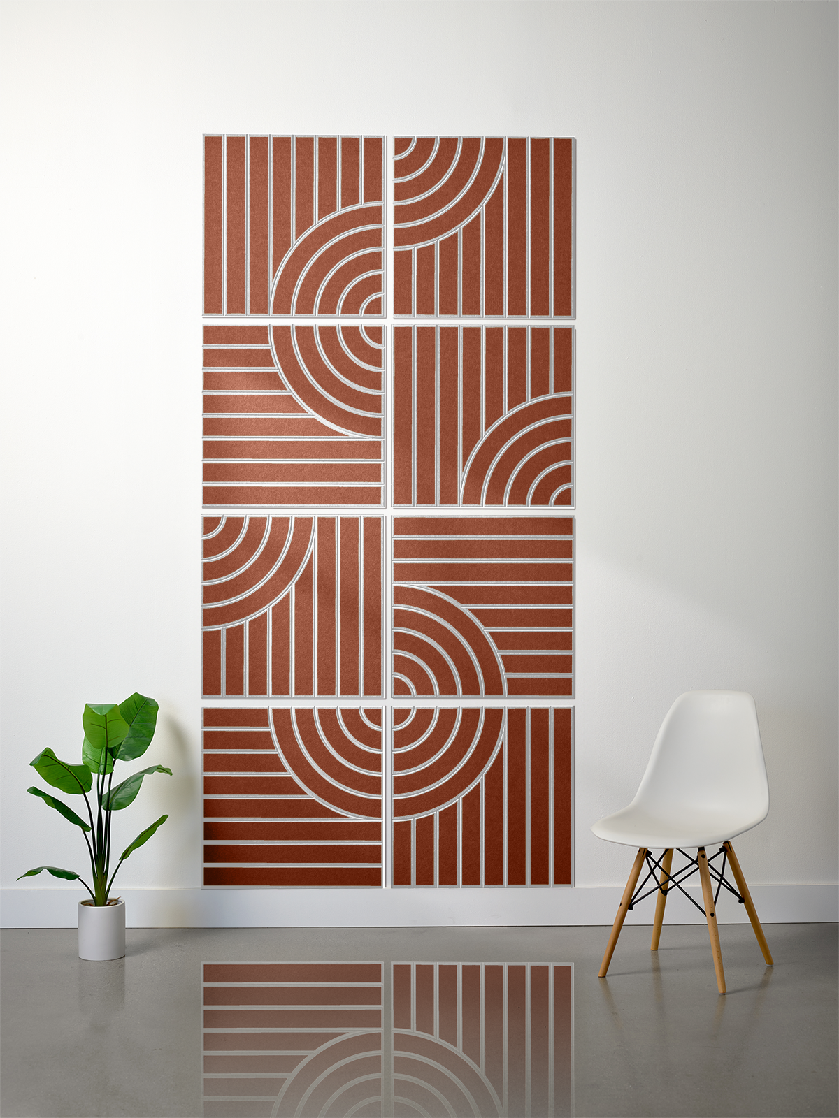 18mm Layered Engraved 2'x2' Tile – Tangent (Set of 8)